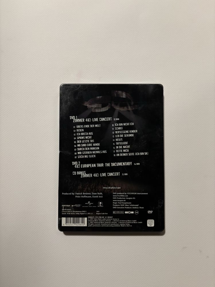 Tokio Hotel - Zimmer 483, Live In Europe - Limited Steel Edition