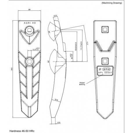 Dłuto odkuwka dwuotworowe  typ Kockerling APL00501 Mandam TOP