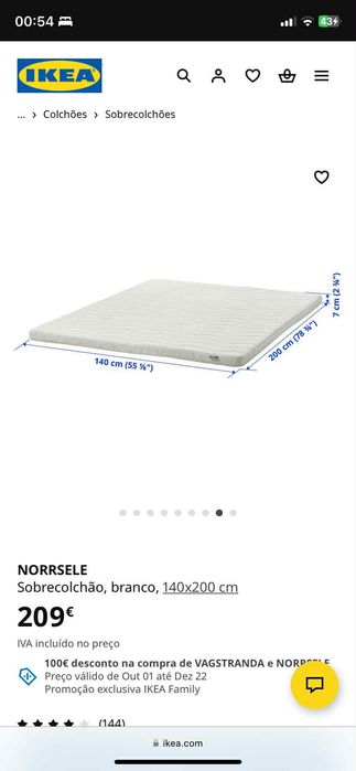 Vende-se sobrecolchão  140 - 200 CM