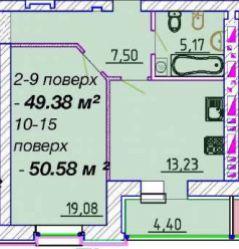 Продам 1-кімнатну квартиру в ЖК Графський