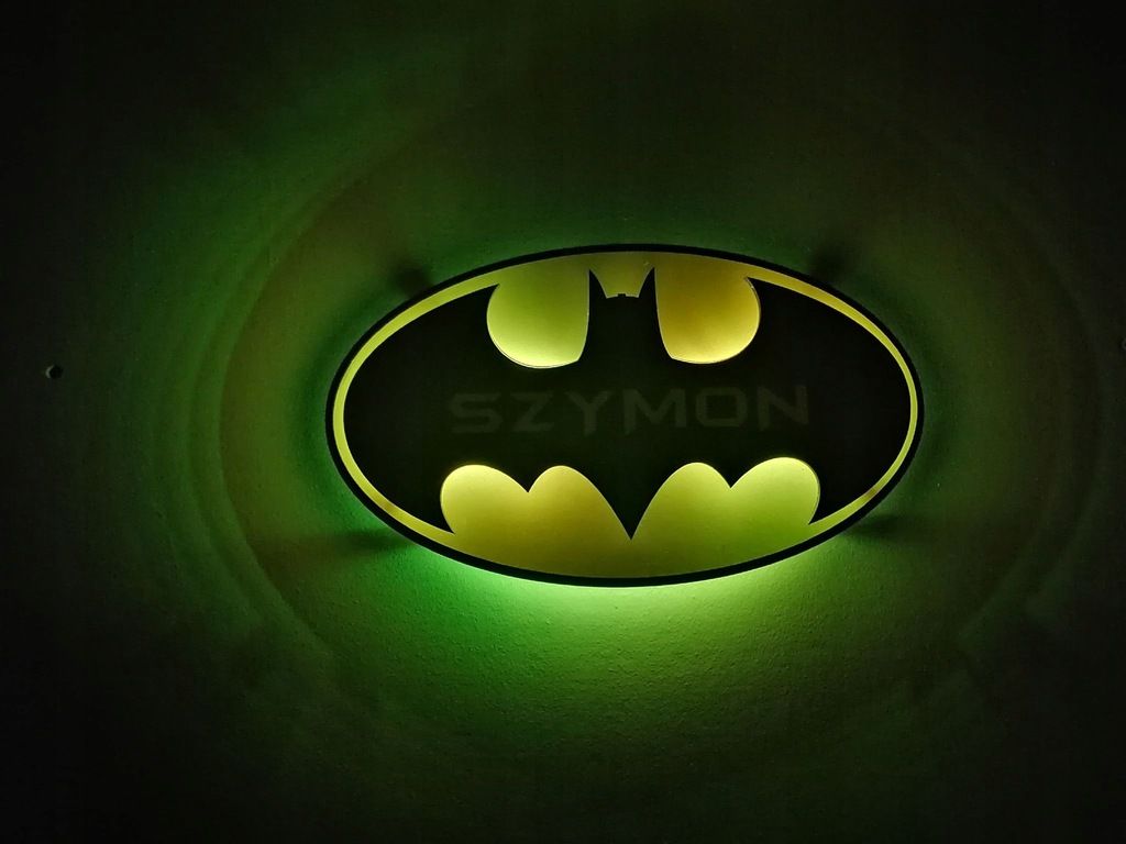 Lampka nocna BATMAN na ścianę dla dziecka LED IMIĘ