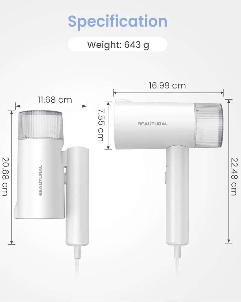 Parownica do ubrań składana ręczna beautural 1000w 150ml