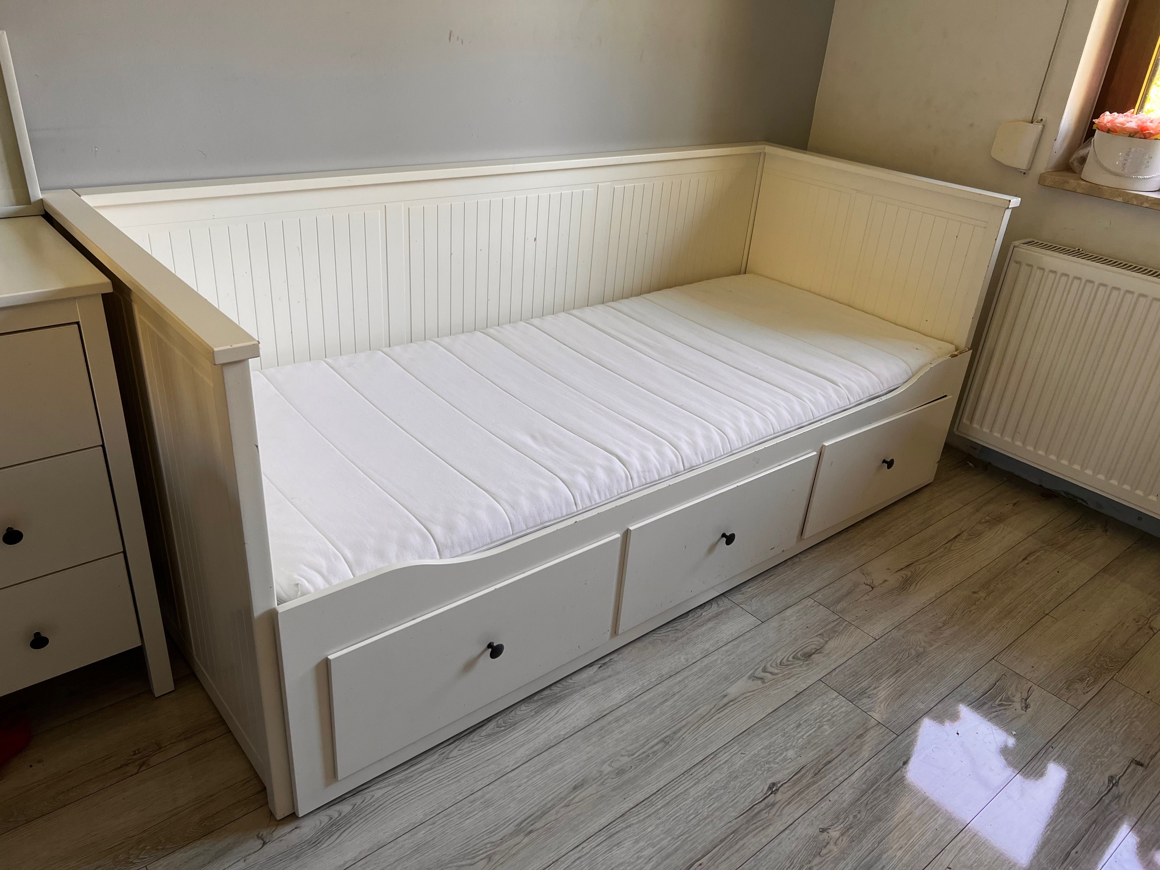 Lozko ikea Hemnes leżanka rozkładane  materac komplet tanio