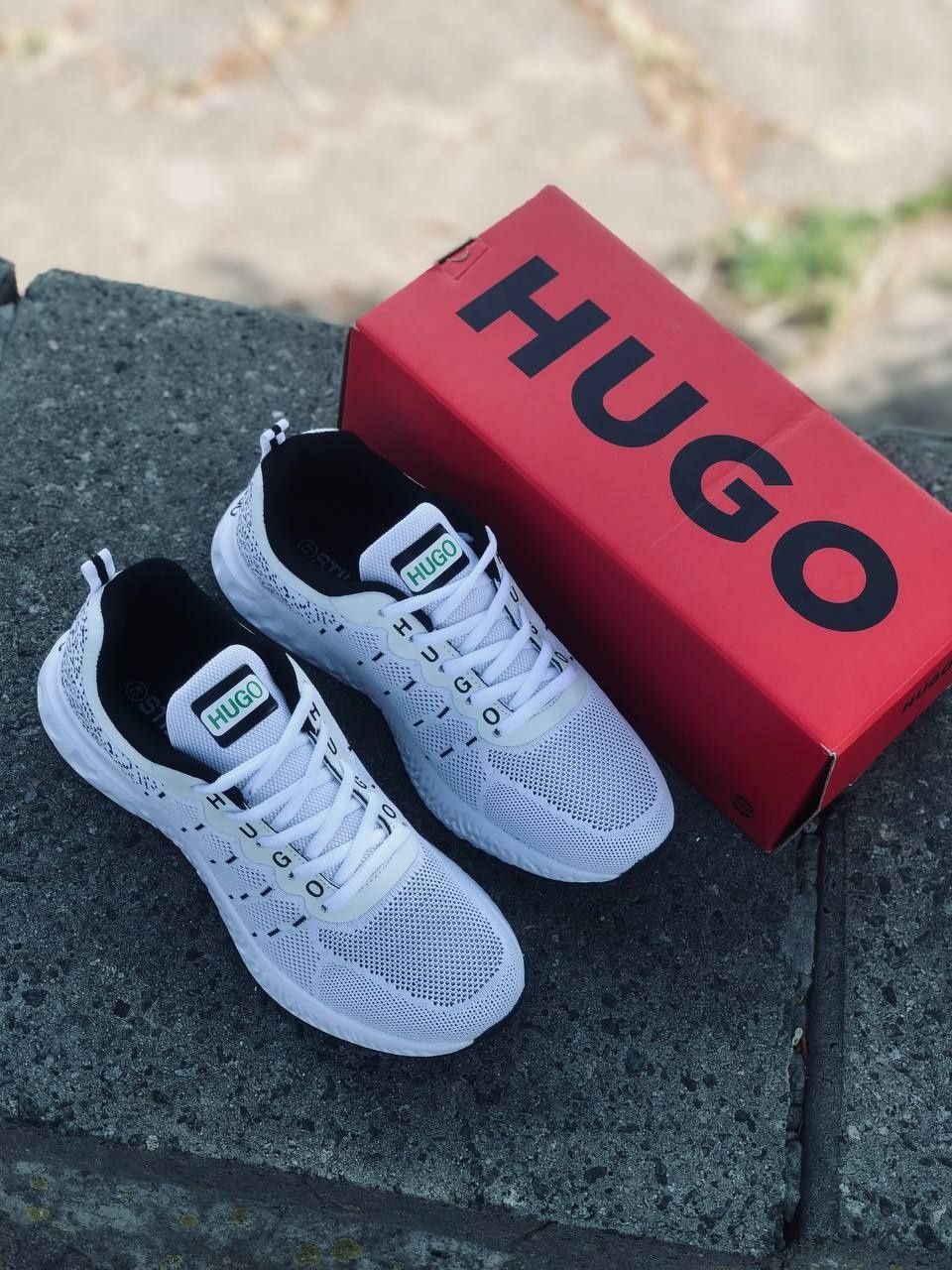 Мужские кроссовки Hugo Boss Серые спортивные летние кросовки Hugo Boss