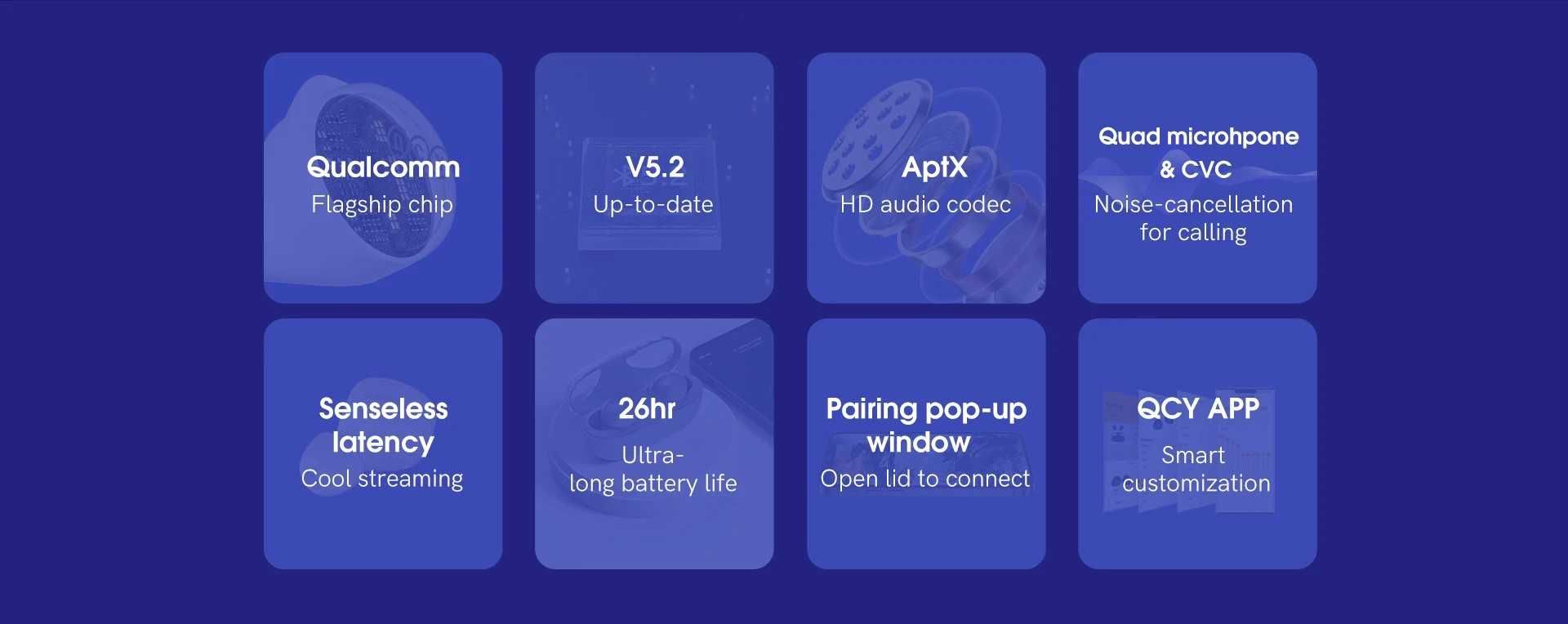 TWS навушники QCY T17S: aptX, Bluetooth 5.2, ENC, IPX5