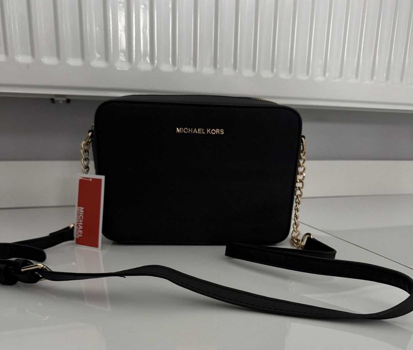 Torebka MK Micheal KORS jet set mini czarna z łańcuszkiem