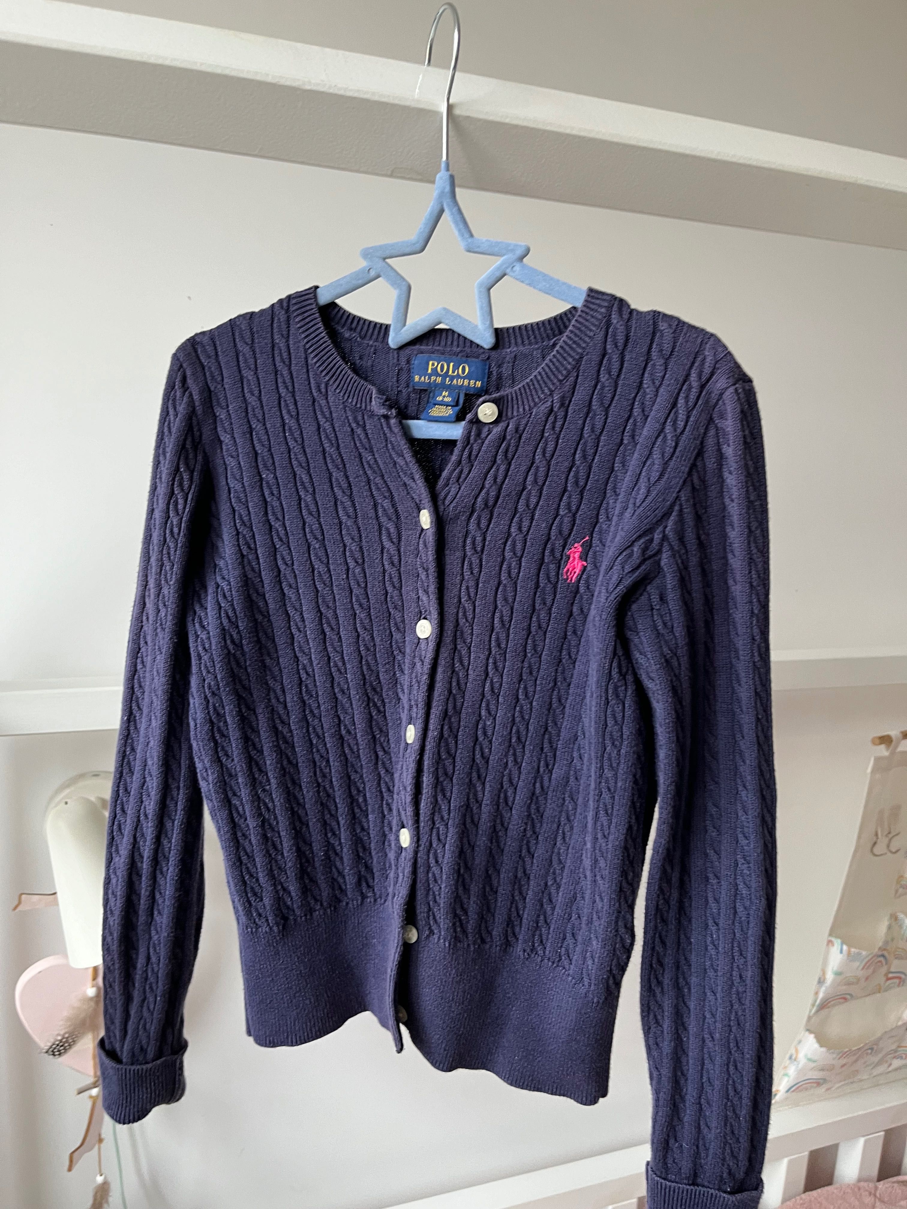 Ralph Lauren Sweterek dla dziewczynki granatowy 128