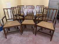 Conjunto de cadeiras de palhinha