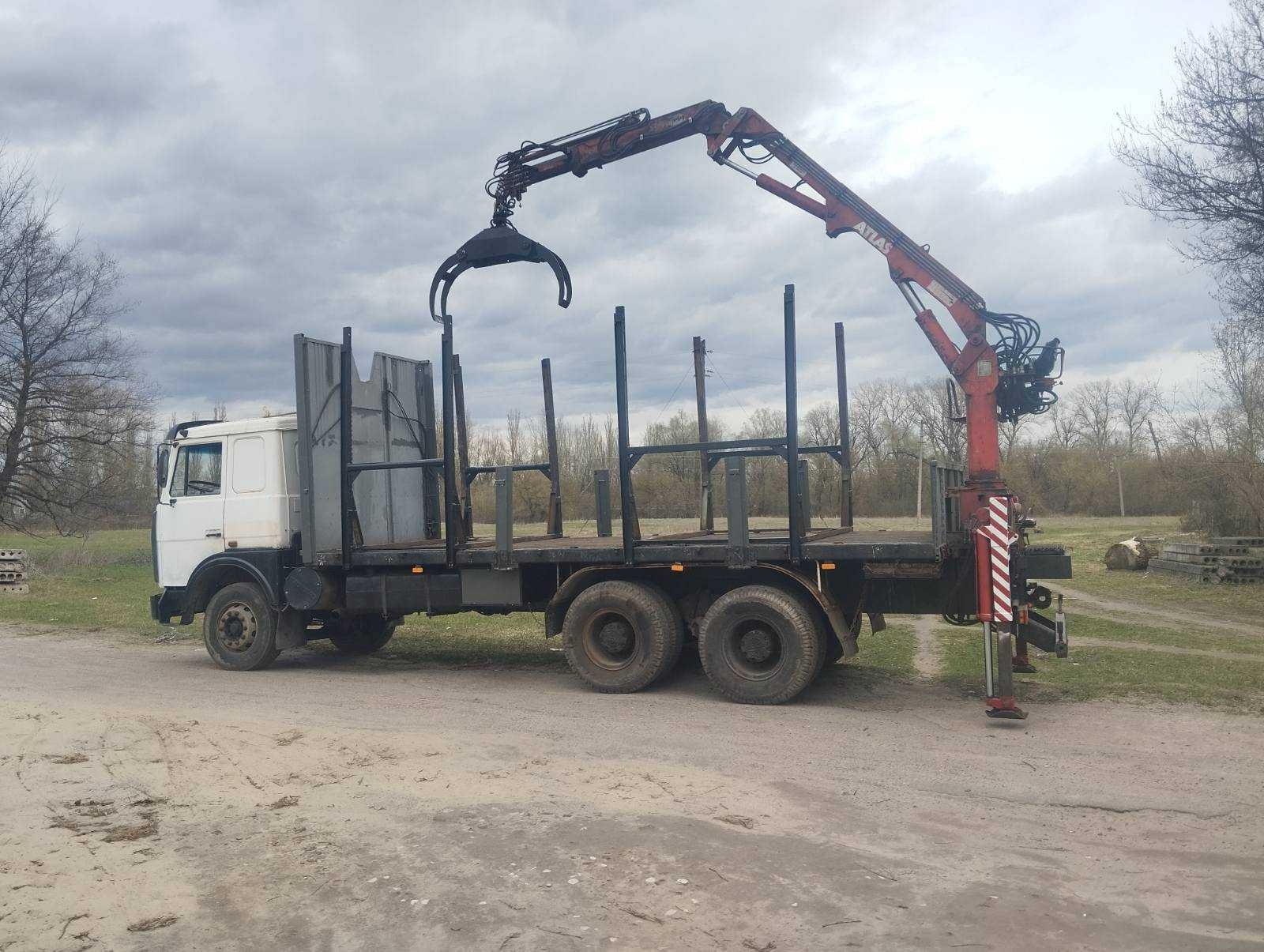 Послуги крана-маніпулятора лісовоза із причепом, лесовоз, доставка