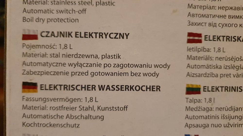 Czajnik elektryczny Esperanza Tuegla NOWY!