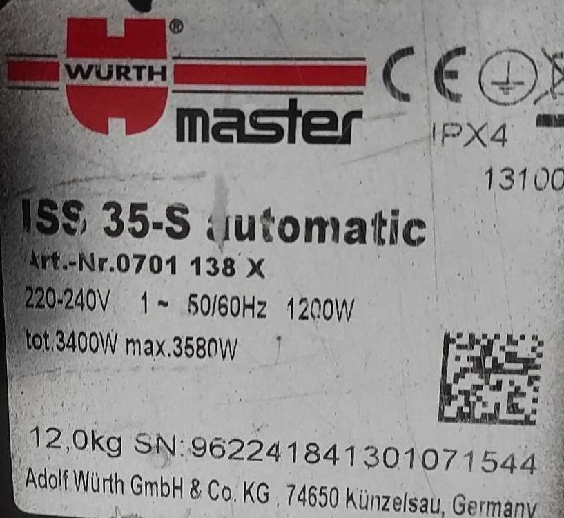Odkurzacz Wurth ISS 35 S automat  pod żyrafę gwarancja