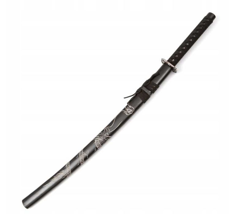 MIECZ katana z pochwą CZARNY SMOK + stojak HKS001-1