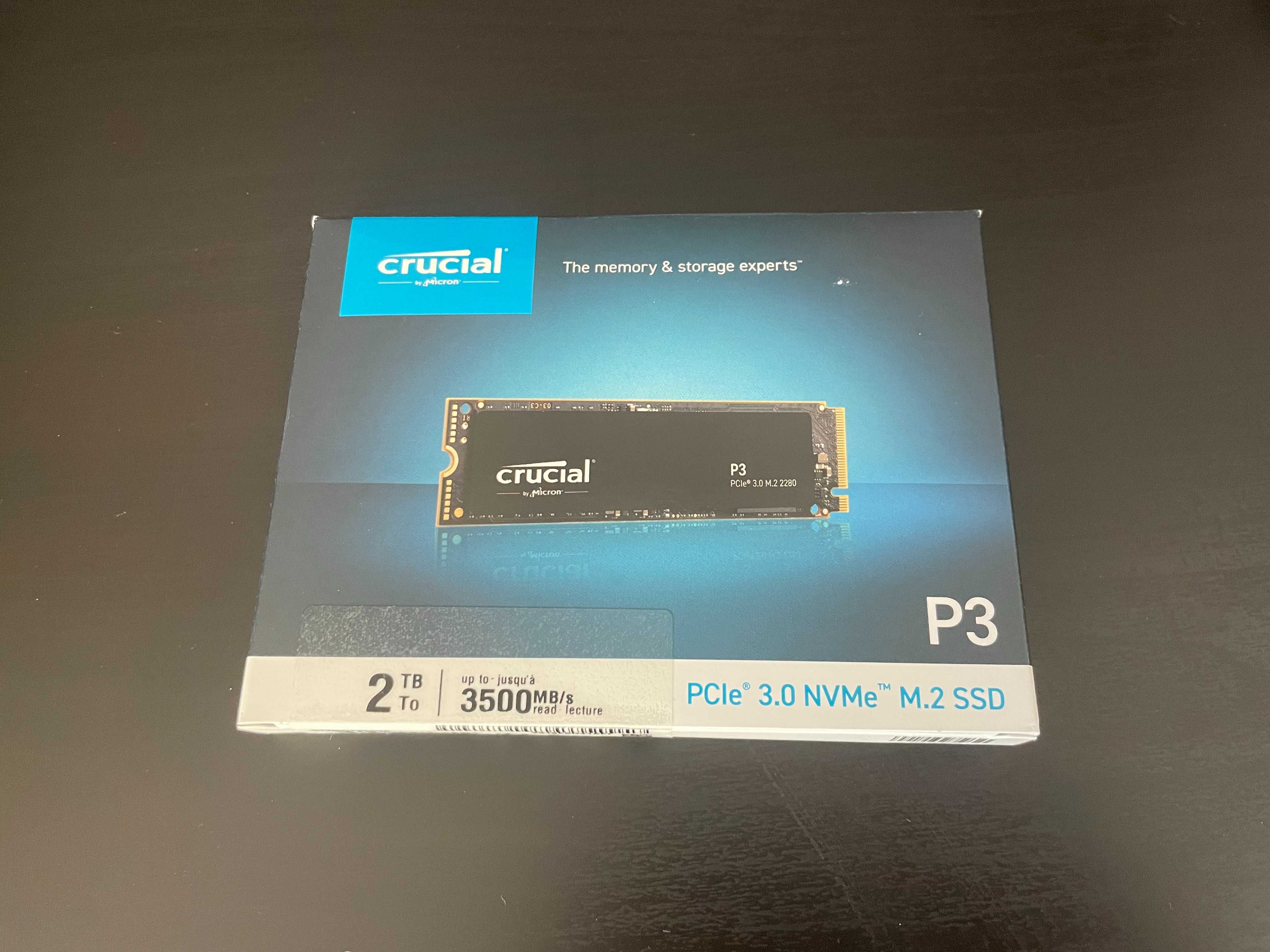 NVMe m.2 SSD Crucial P3 2TB PCIe Gen3 3D NAND TLC 3500MB/s