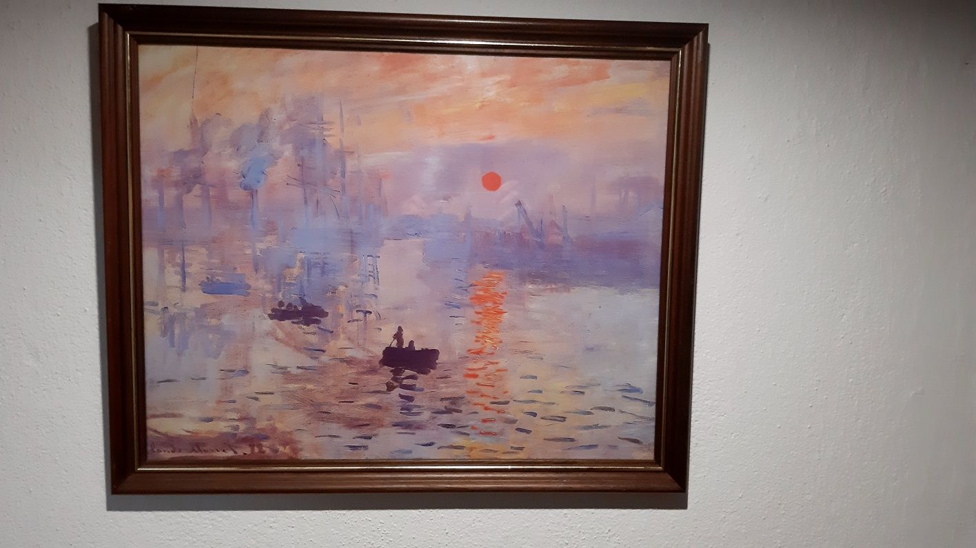 Quadro Tela pintura moldura Impression, soleil levant de
Claude Monet