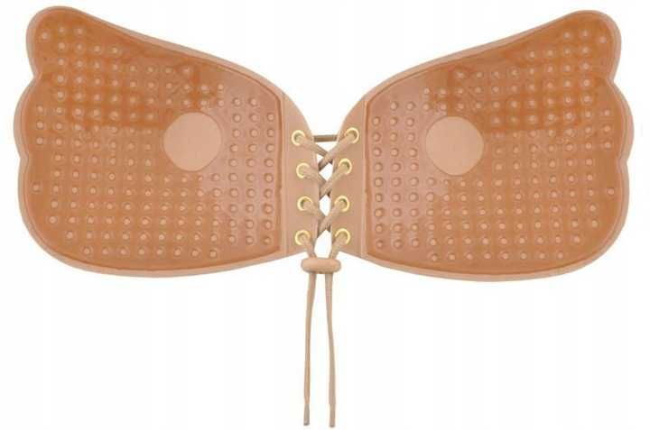 Biustonosz samonośny stanik PUSH UP regulowany beżowy rozmiar C