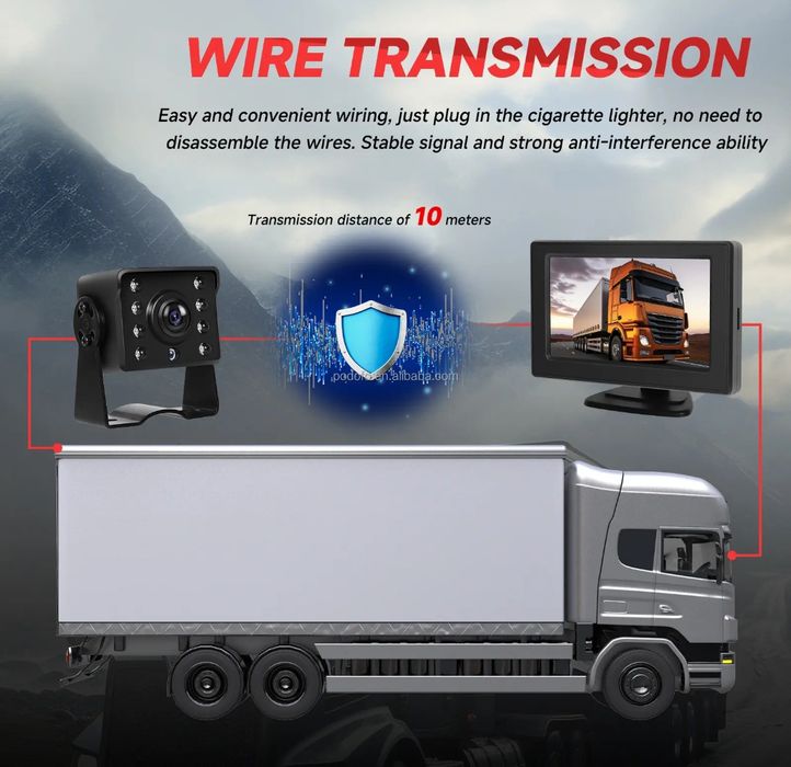 Kit câmara e monitor 4,3 polegadas para pesados autocaravanas SELADO