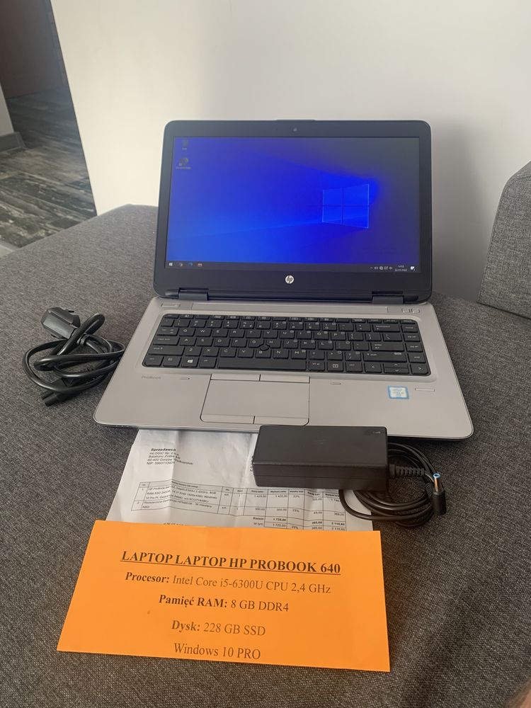 Hp ProBook 640/intel Core i5/8144MB/SSD 250GB/GW 22MC/Wys/Modem 4G LTE
