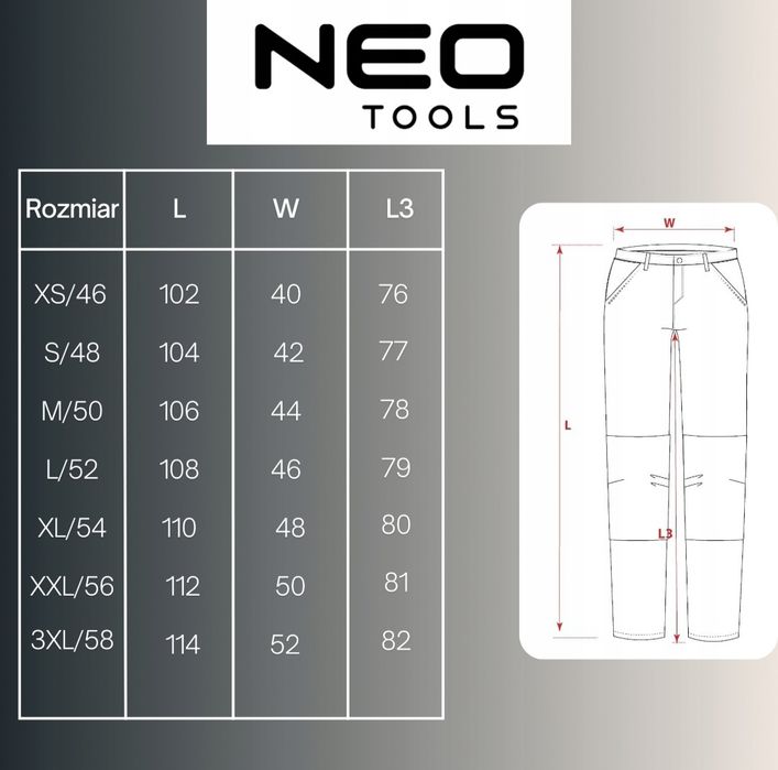 Spodnie robocze neo tools M