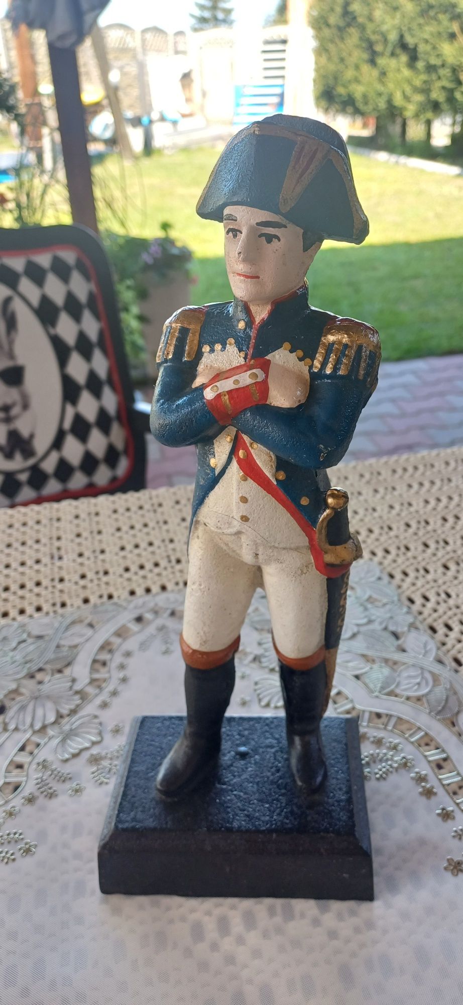 Vintage Napoleon Bonaparte żeliwo wys. 28 cm ręcznie malowanie OKAZJA
