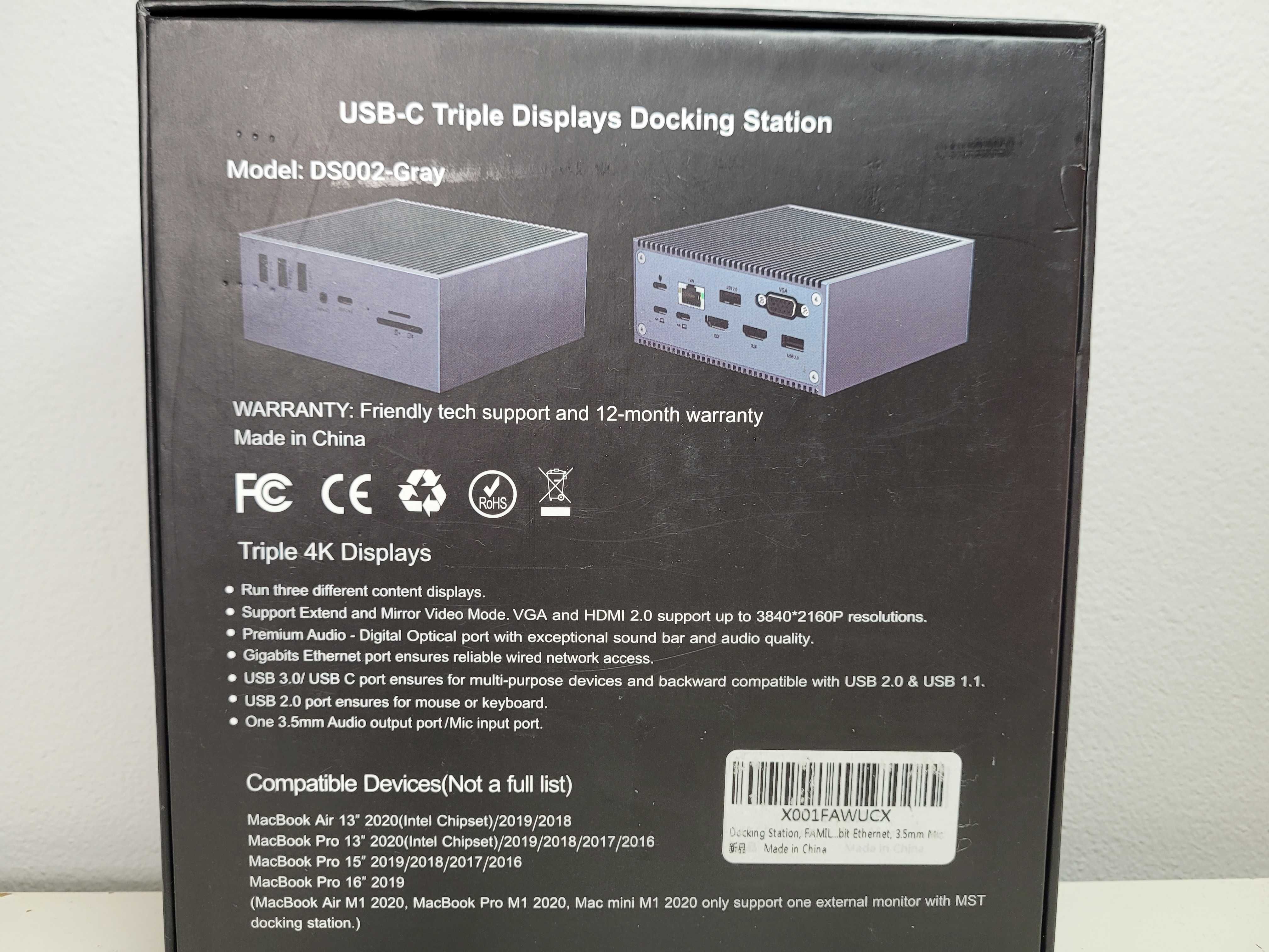 Stacja dokująca USB C z podwójnym monitorem do MacBooka 16w1