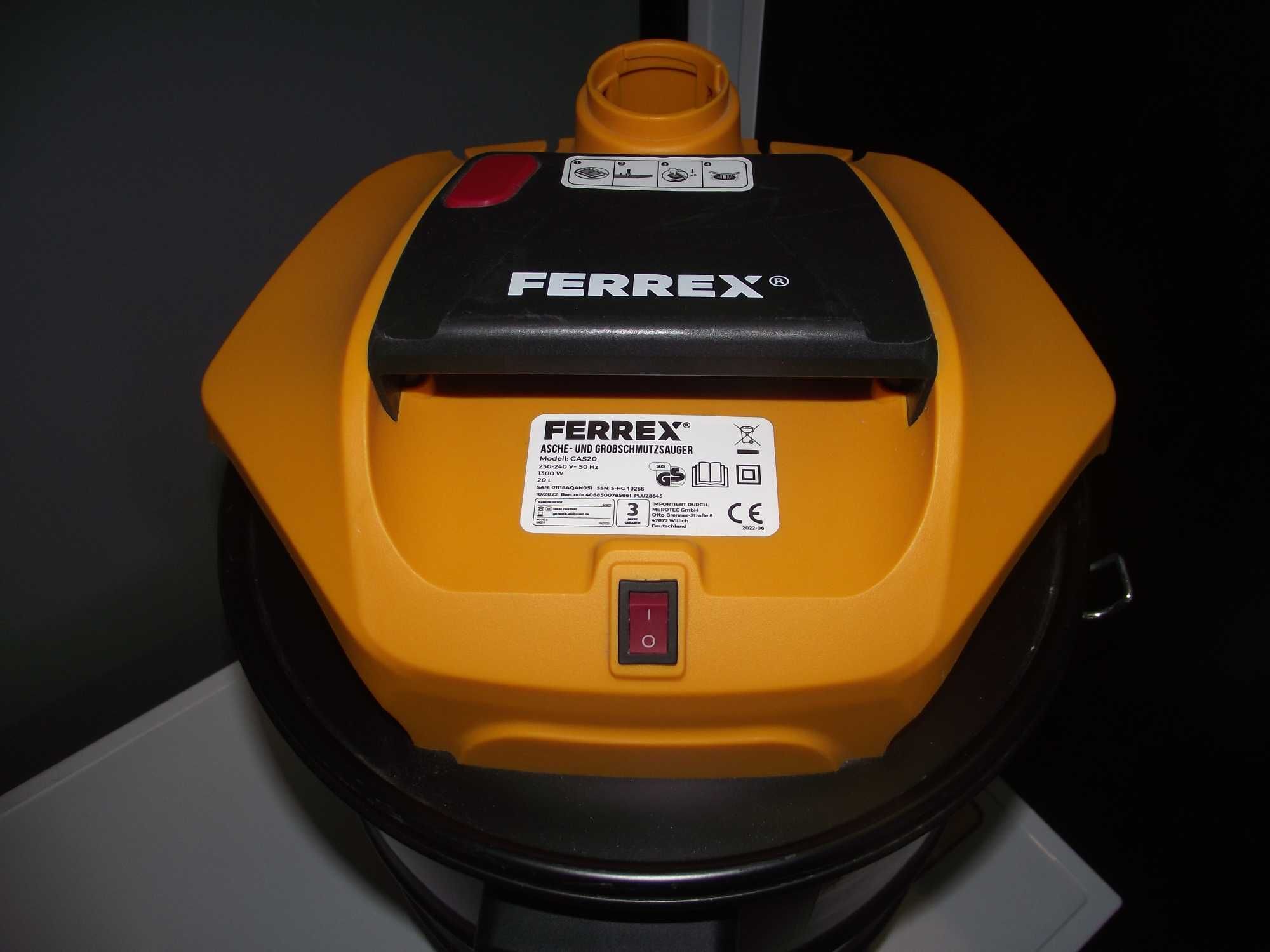 Odkurzacz do popiołu, odkurzacz kominkowy, 1300 W 20 l Ferrex