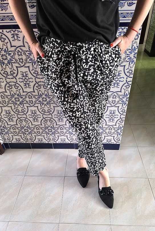 Calças mod. carrot, confortáveis e com um look jovem - Tam. L  Lefties