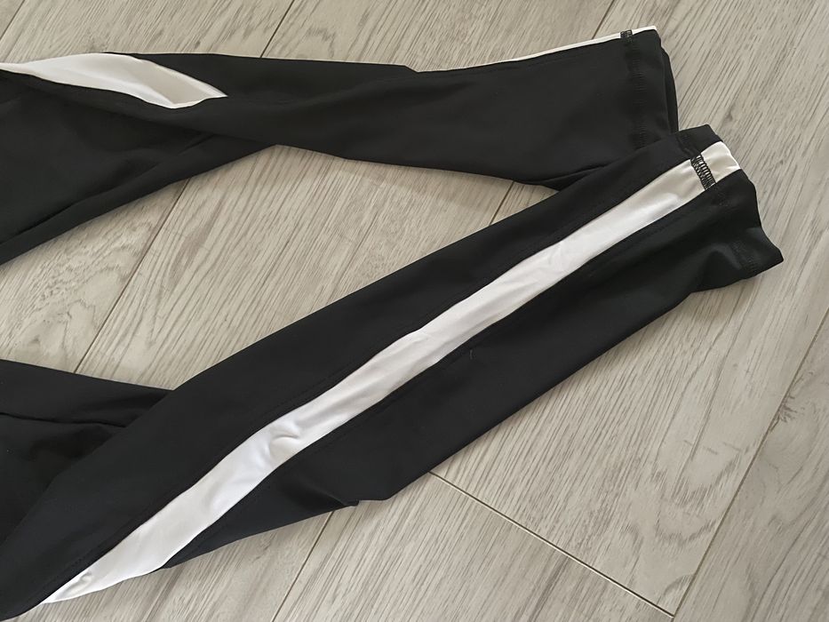 Legginsy treningowe damskie czarne białe