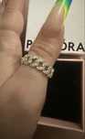 Anel pandora original correntes pave tam 12