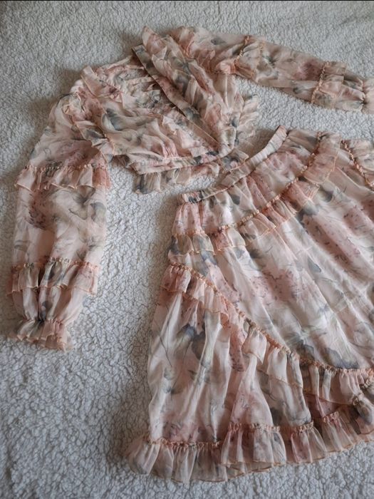 Sukienka zwiewna letnia z falbanami falbankami na wakacje wesele dress