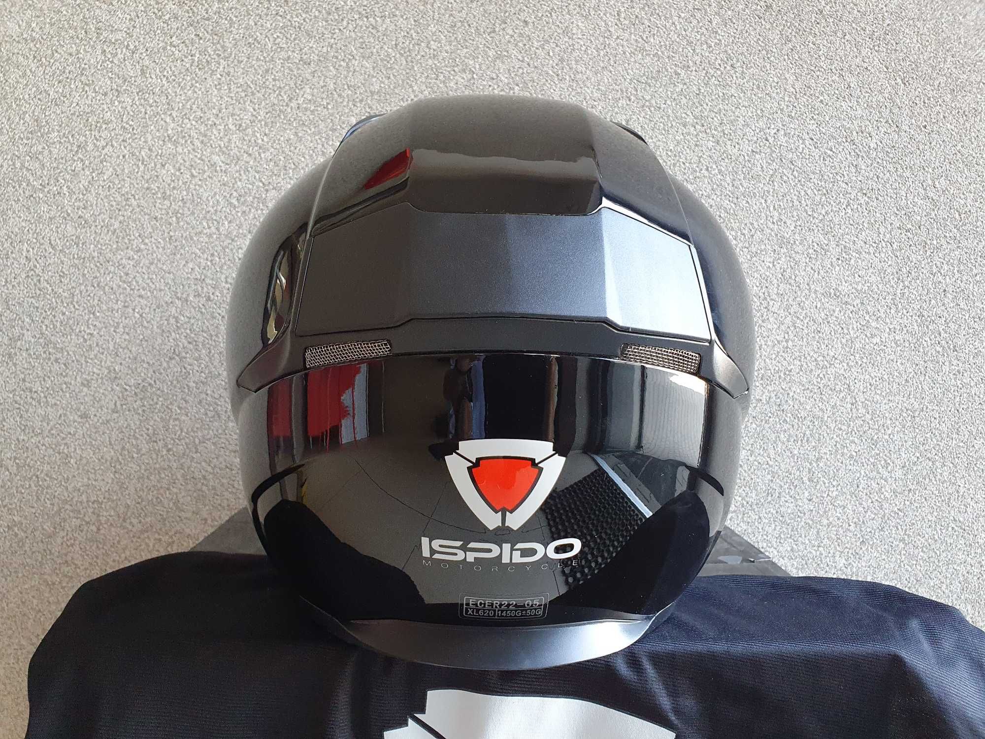 Kask motocyklowy integralny Ispido - czarny/błysk XL