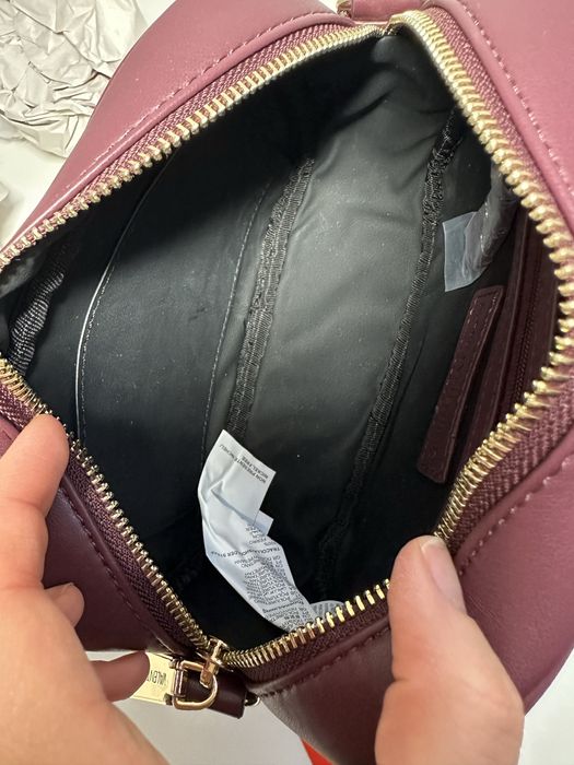 Valentino burgundowo złota torebka na ramię logowana oryginalna