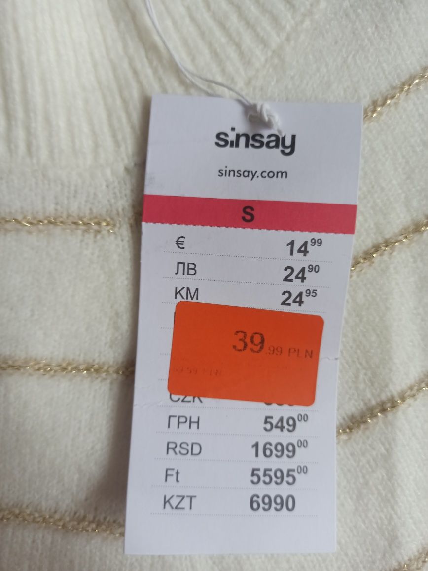 Sweter w paski Nowy z metką r. S