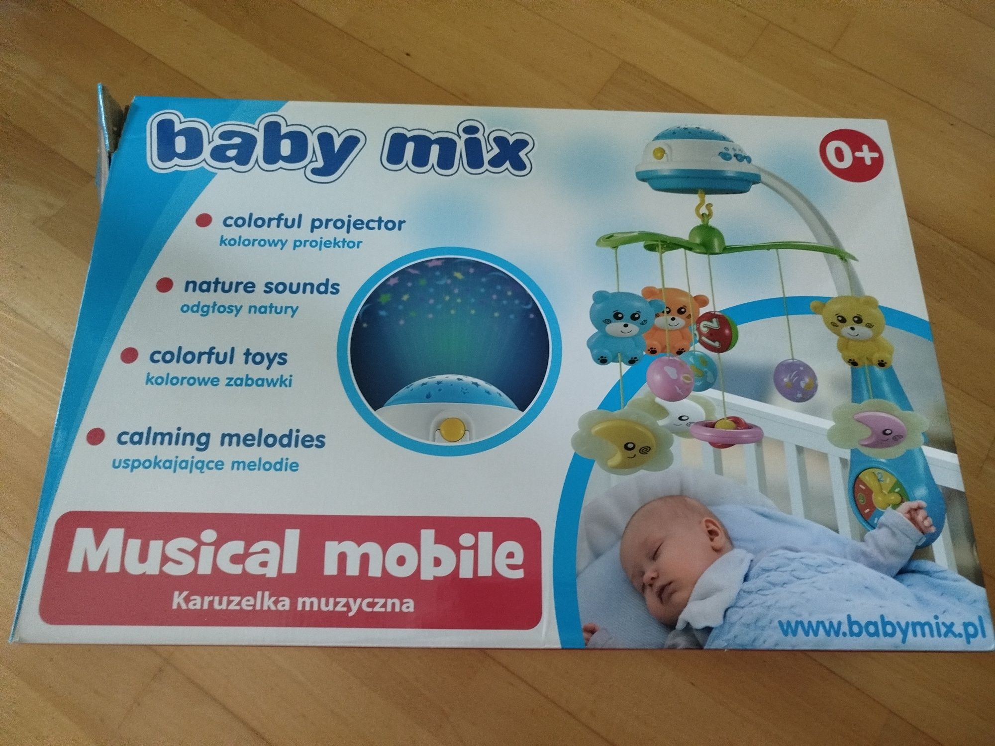 Karuzela do łóżeczka baby mix projektor muzyka