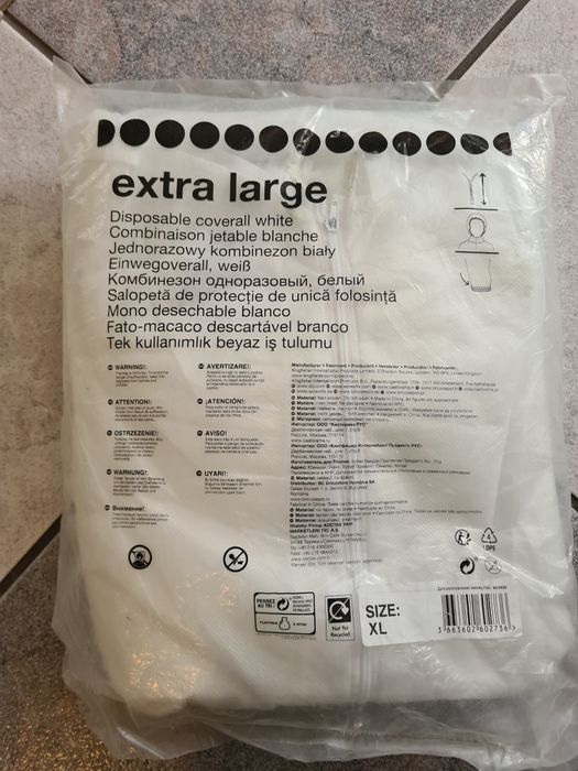 Jednorazowy kombinezon ochronny – biały, rozmiar XL – nowy