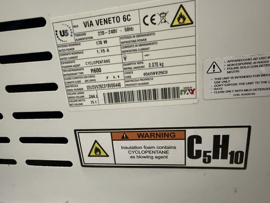 Konserwator do lodów Via Veneto 6C