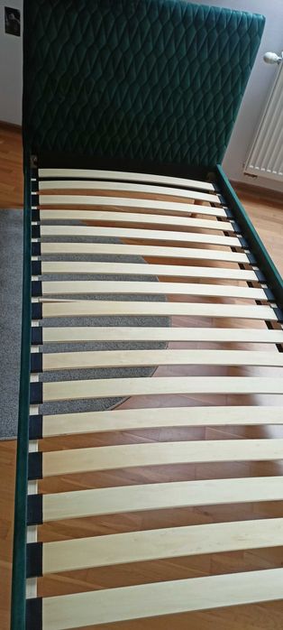 Łóżko tapicerowane pojedyncze 90x200 butelkowa zieleń