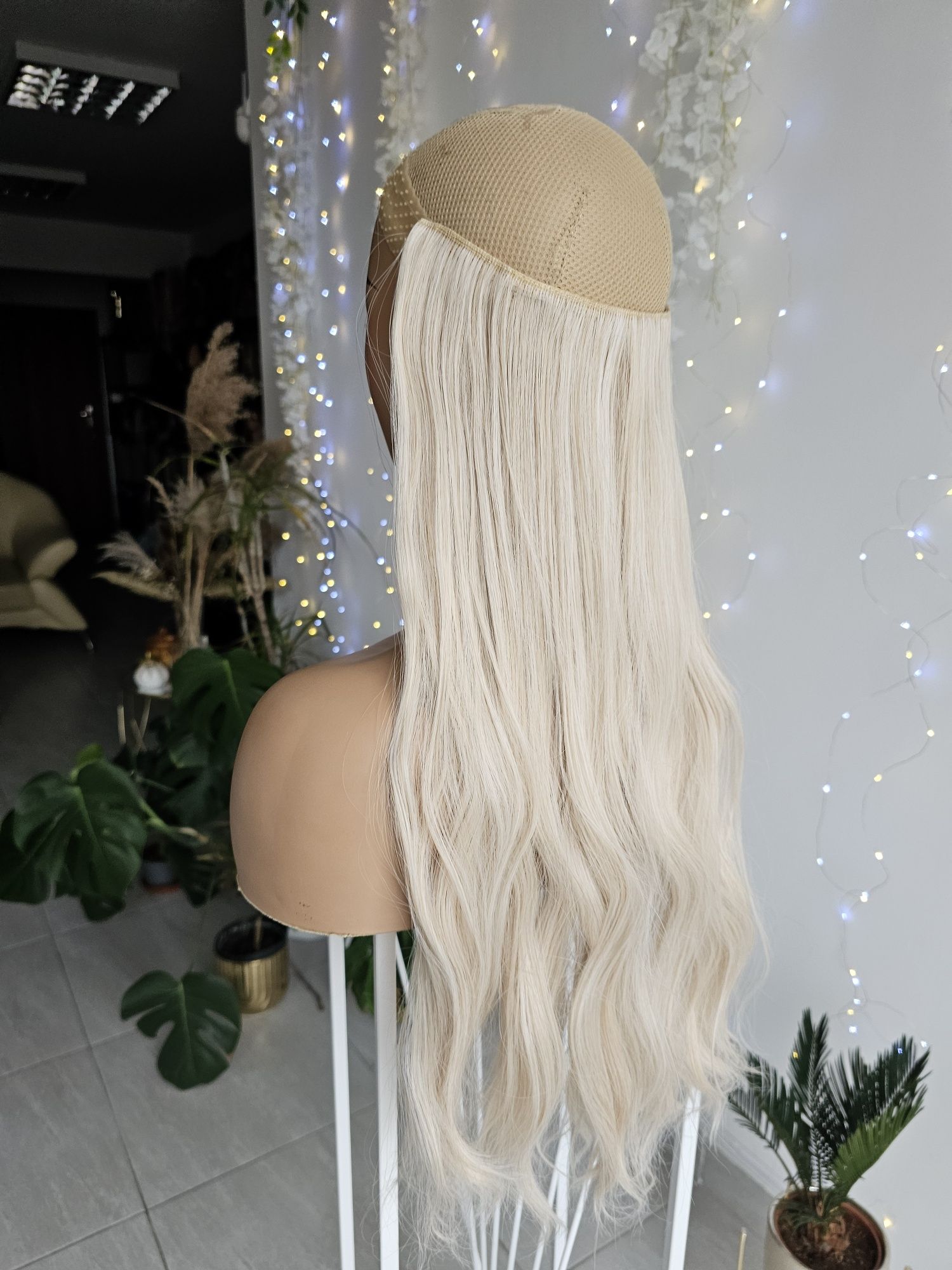 Długie clip in flip in jasny blond 55 cm naturlany efekt zagęszczenia