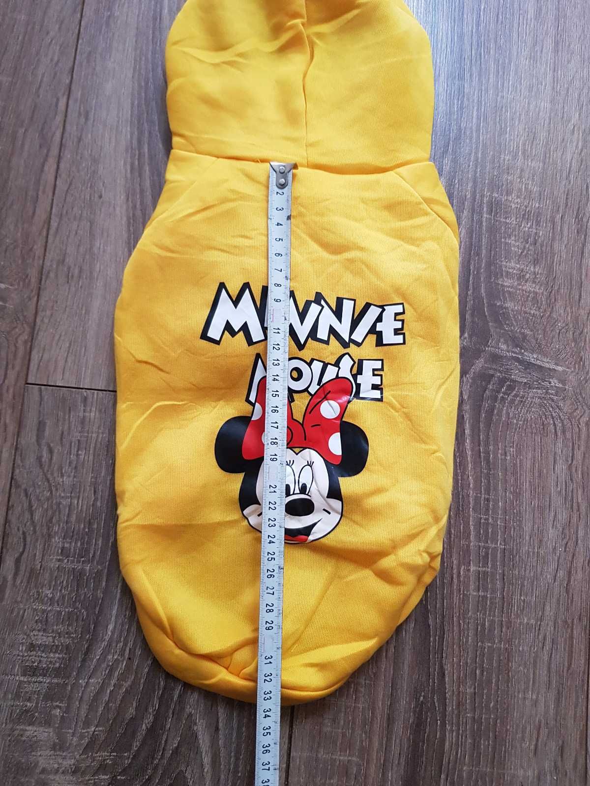 Żółta bluza z kapturem dla psa Myszka Minnie Disney L