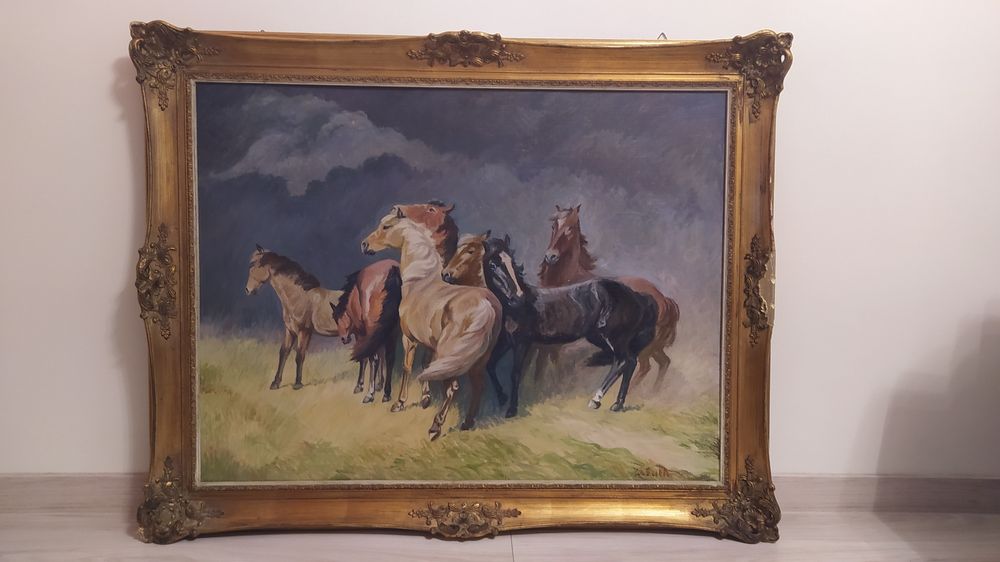 Duży obraz Konie przed burzą