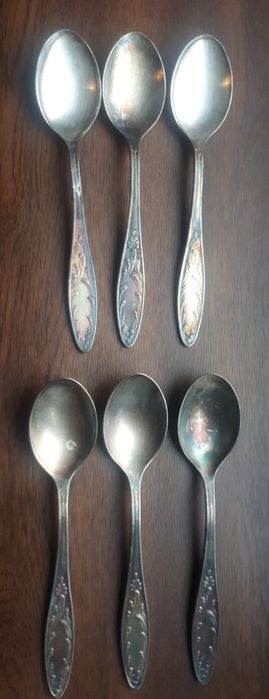 Stare posrebrzane łyżeczki / łyżki  6 sztuk