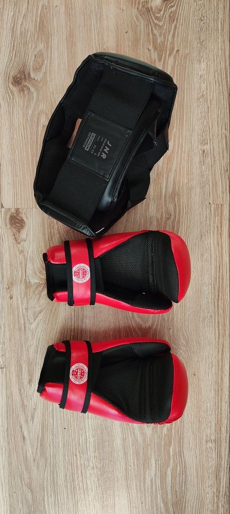 Taekwondo rękawice TOP TEN i Kask Decathlon dziecięce