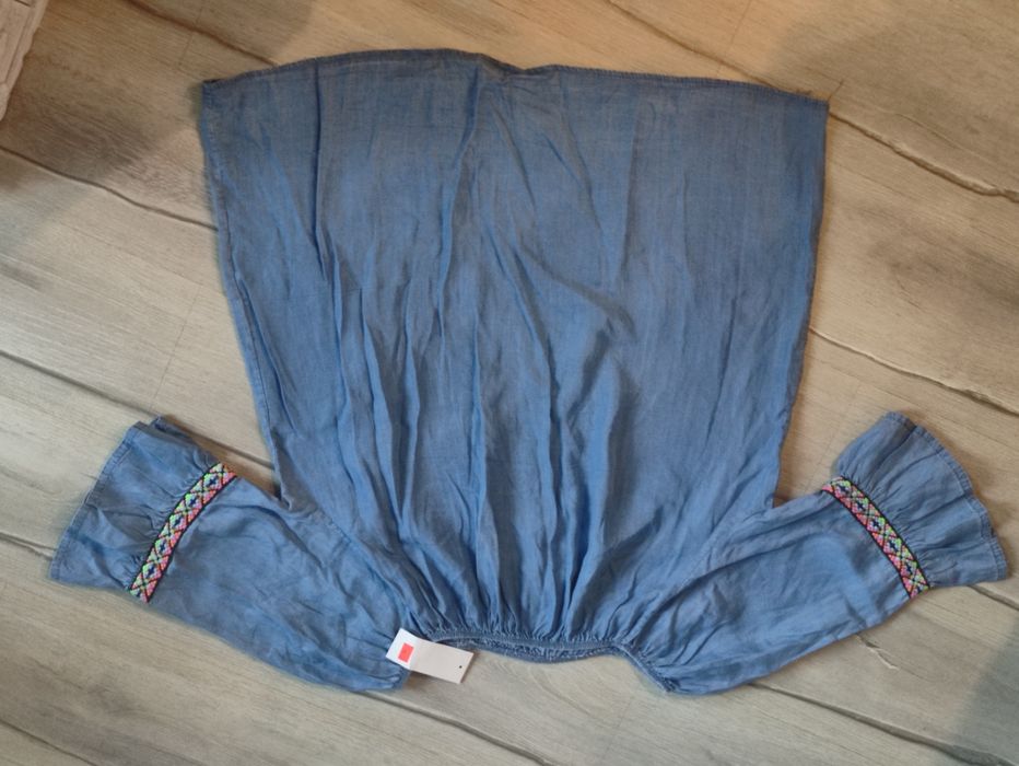 Boho cienki jeans bluzka