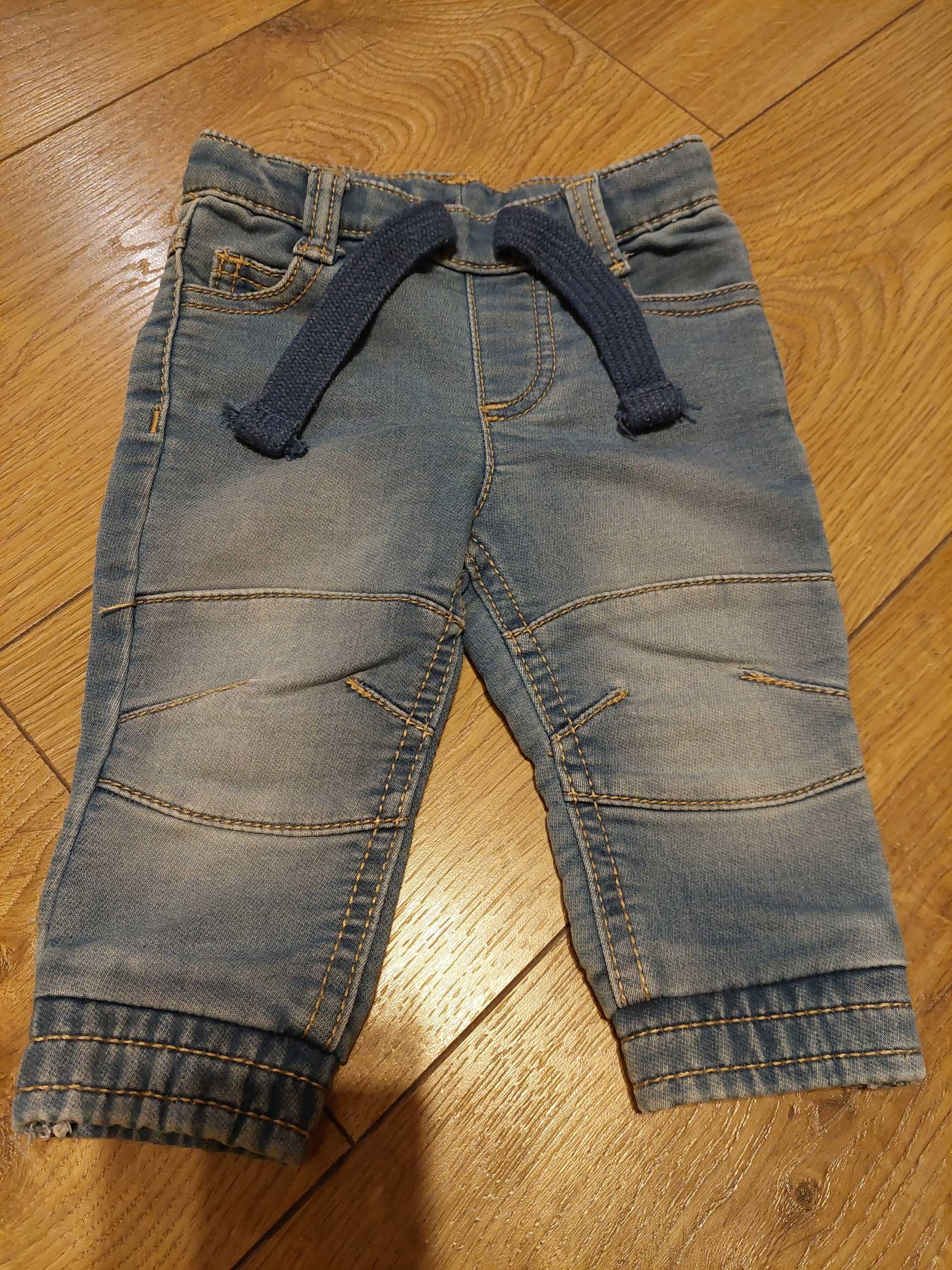 Spodnie spodenki niemowlęce zestaw 6 par r. 68 jeansy dresy