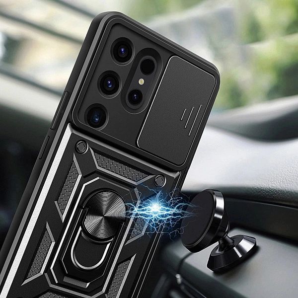 Etui Hybrid Armor Camshield do Samsung Galaxy S24 Ultra pancerne z osł