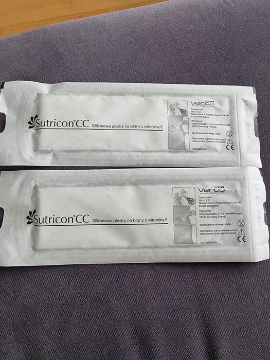 Plastry sutricon cc silikonowe plastry na blizny z witaminą E nowe