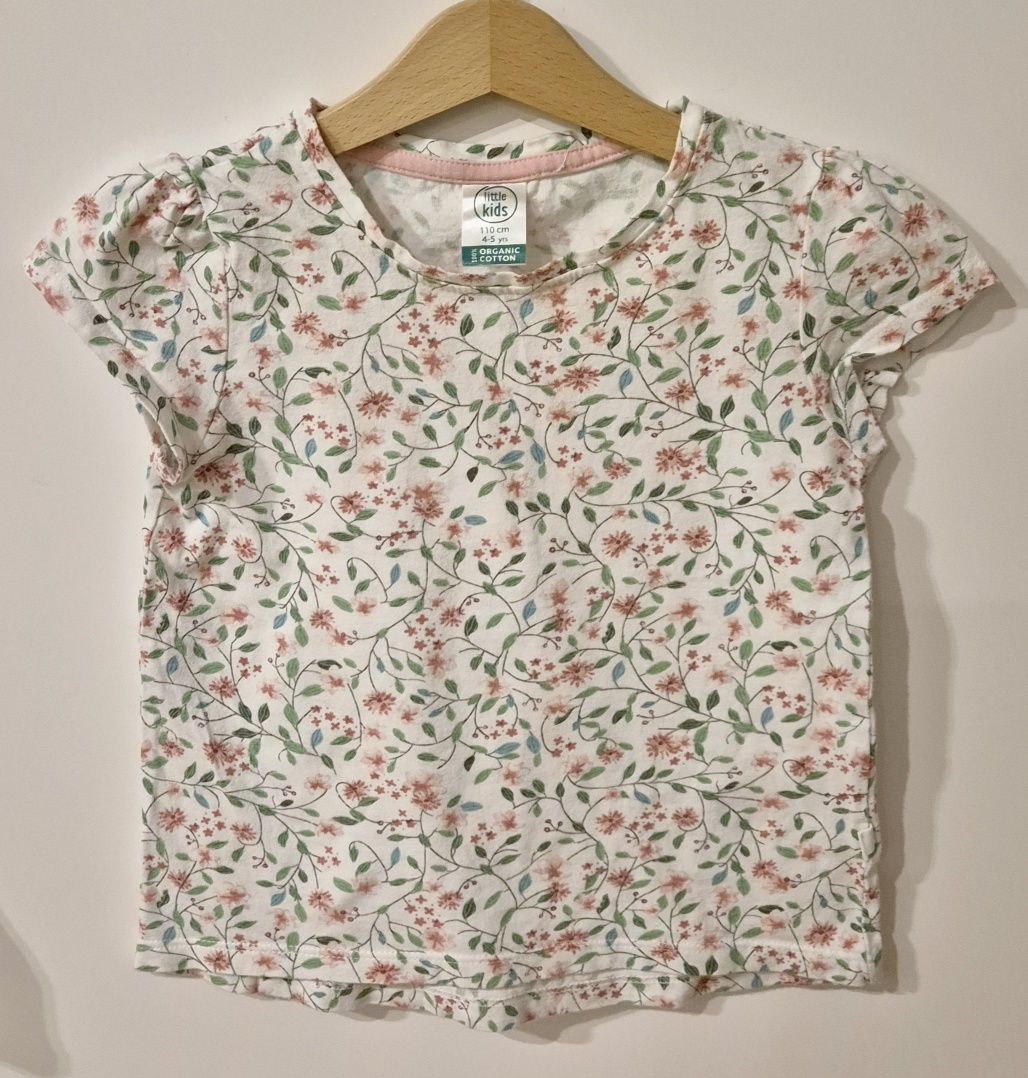 H&M 104 110 dwie koszulki dziewczęce koszula t-shirt bluzeczka
