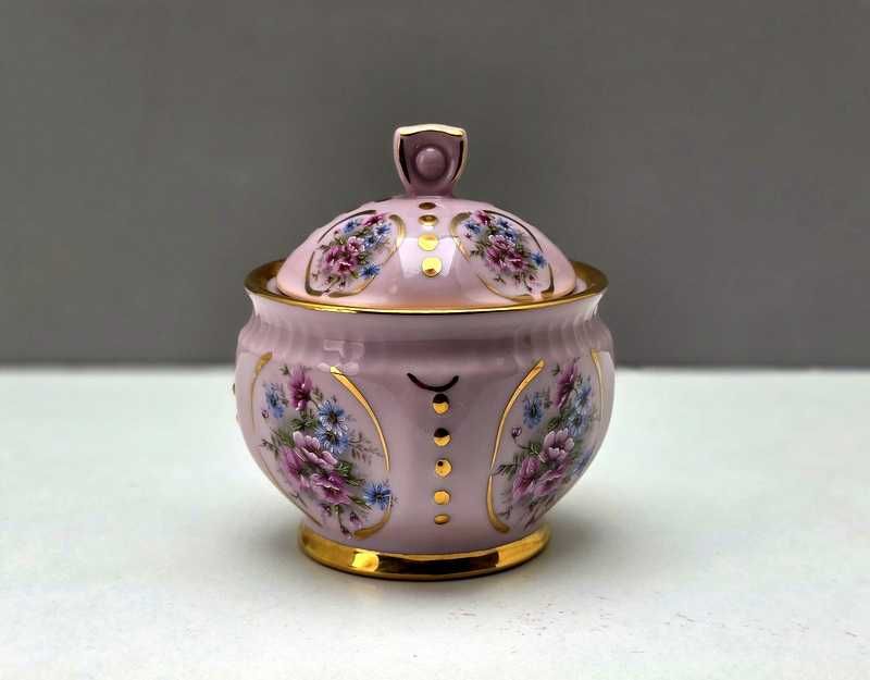 Cukiernica różowa porcelana Bochemia Chodov