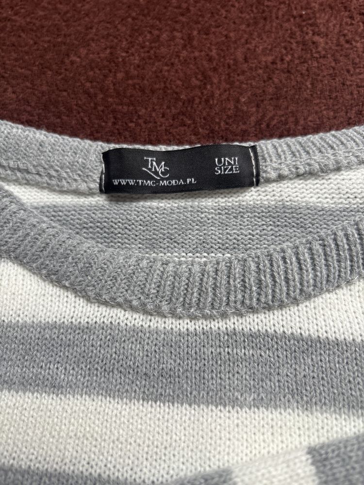 Sweter, sweterek, bluzka, paski, rozm. U, jesienno-wiosenny