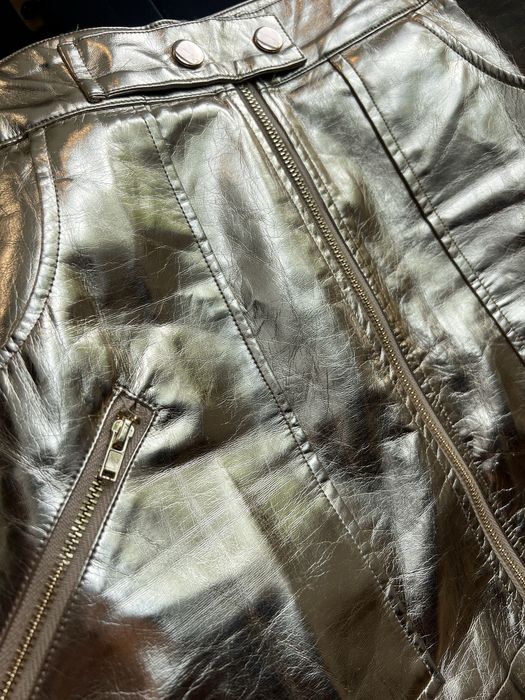 Міні спідниця золота, еко шкіра ASOS