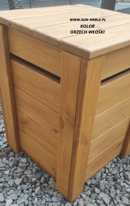 Taboret z pojemnikiem Pufa Skrzynia 40x40x50 KOLOR ORZECH WŁOSKI MAT